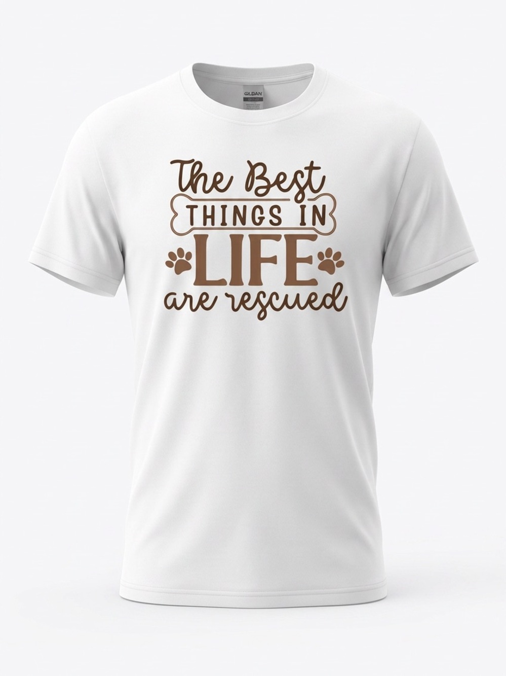 Women’s White Premium Quality “The Best Things In Life Are Rescu ” T-shirt Sz XL